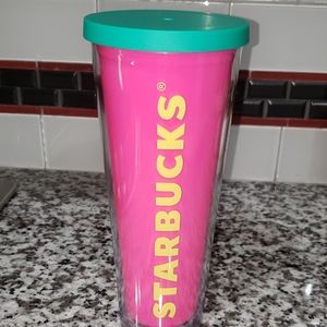Starbucks cold cup, rare, hot pink